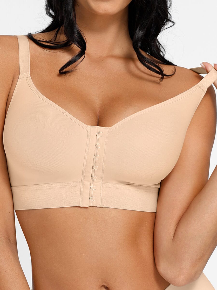 SHAPELX - Post Surgery Full Coverage Compression Surgical Front Closure Mastectomy Bras