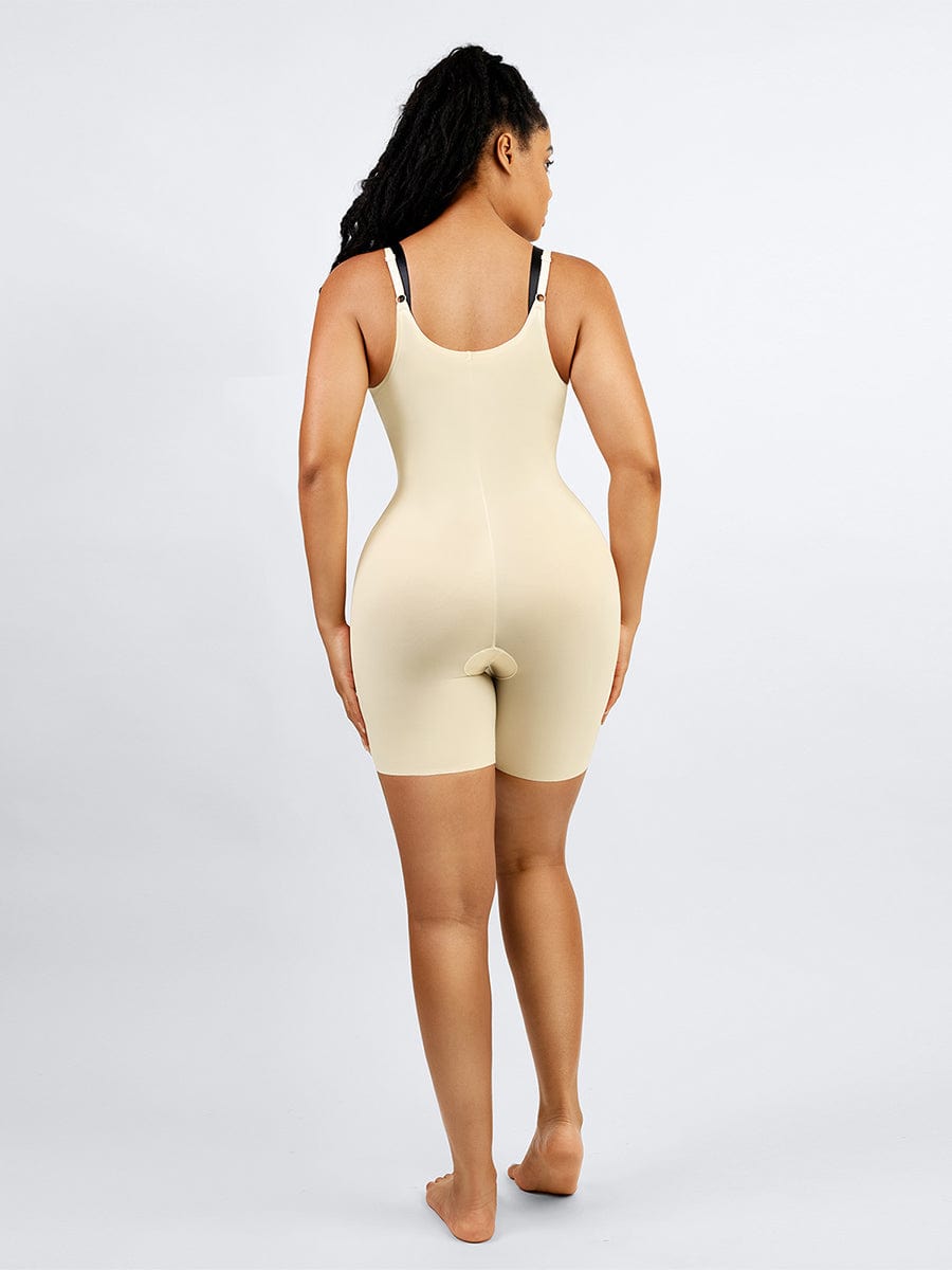 Wholesale Liquid Spandex Open-Bust Mid-Thigh Shaping Boyshort Bodysuit