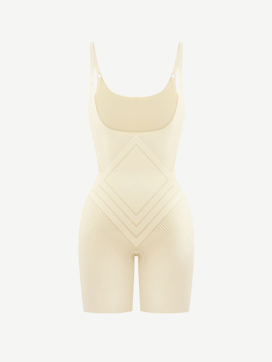 Wholesale Liquid Spandex Open-Bust Mid-Thigh Shaping Boyshort Bodysuit