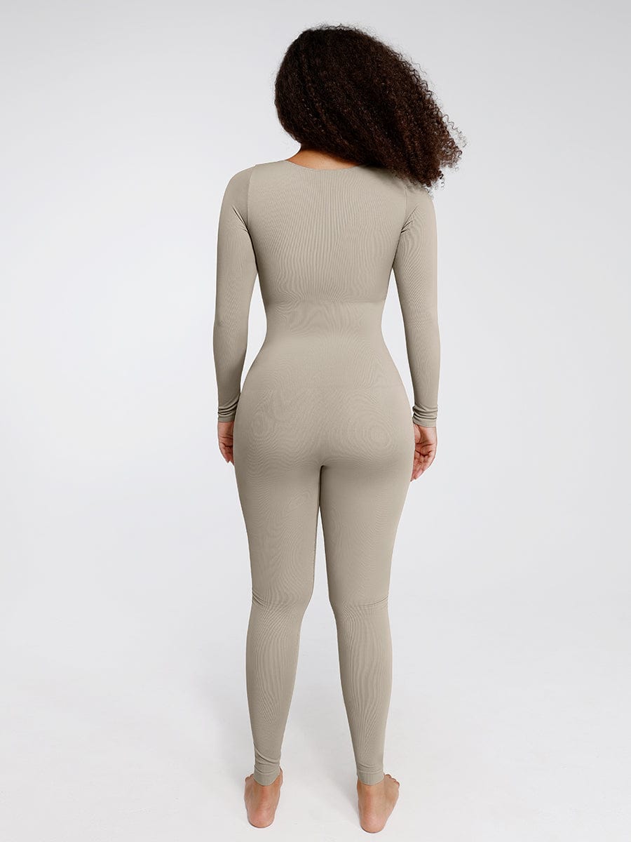 SHAPELX - Seamless Deep V Tummy Control Waist Cinching Catsuit