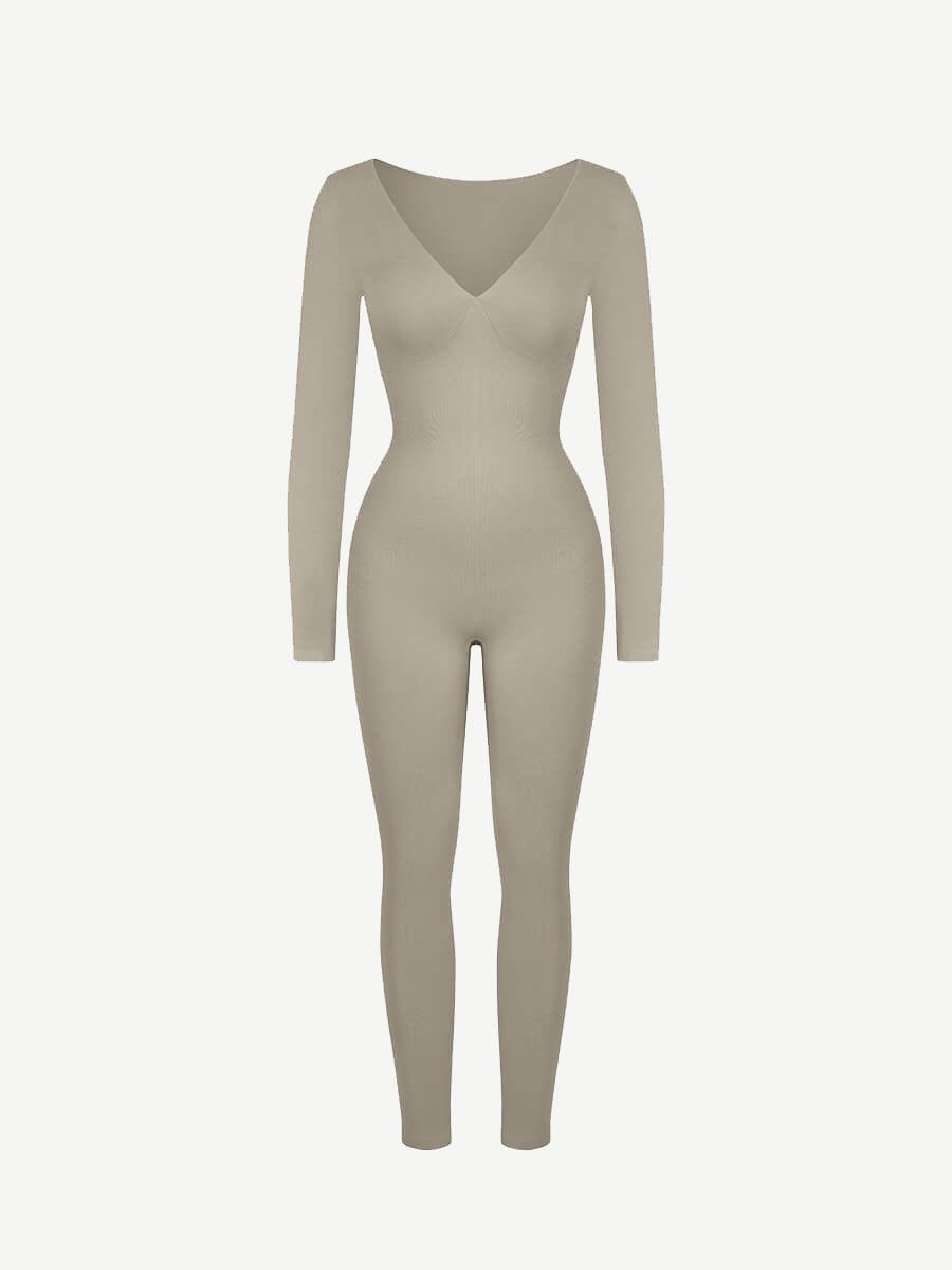 SHAPELX - Seamless Deep V Tummy Control Waist Cinching Catsuit
