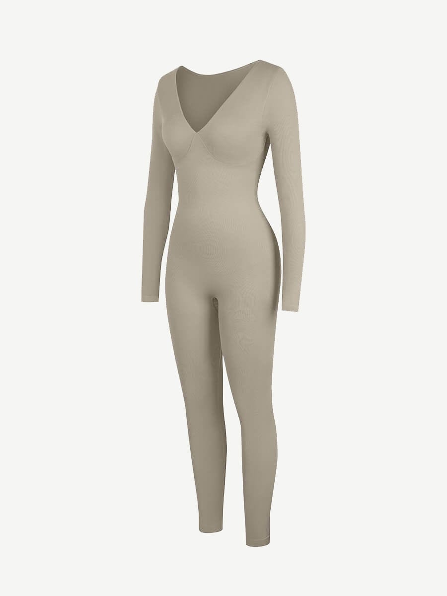 SHAPELX - Seamless Deep V Tummy Control Waist Cinching Catsuit
