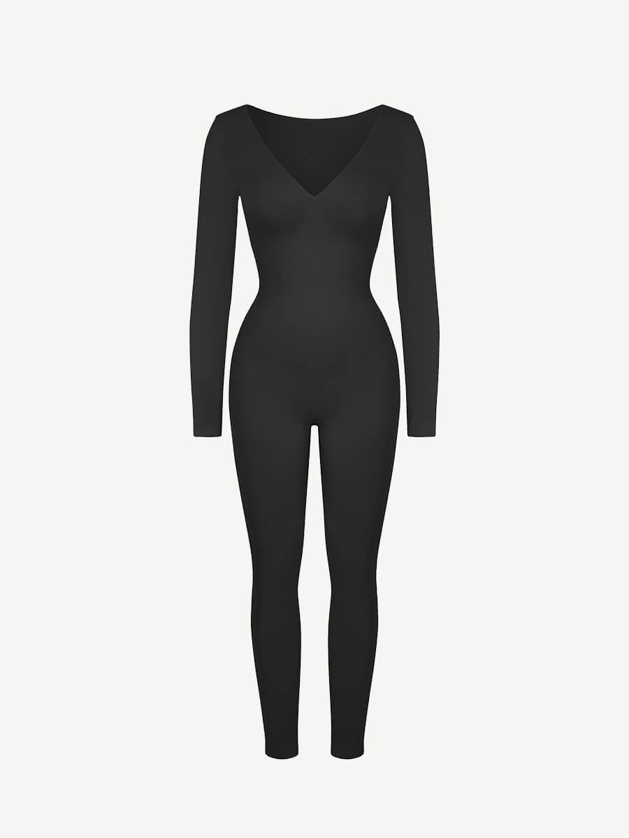 SHAPELX - Seamless Deep V Tummy Control Waist Cinching Catsuit