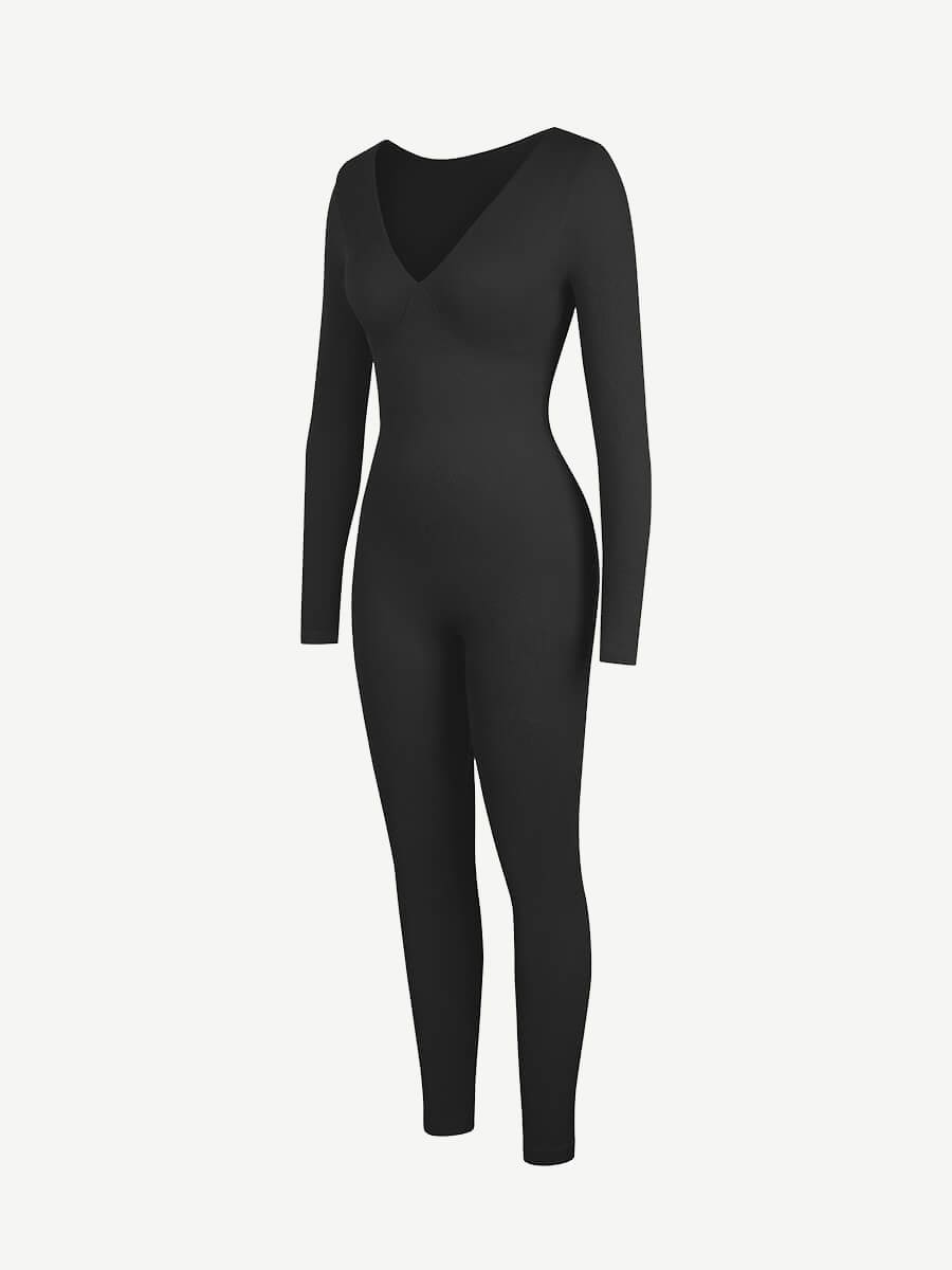 SHAPELX - Seamless Deep V Tummy Control Waist Cinching Catsuit