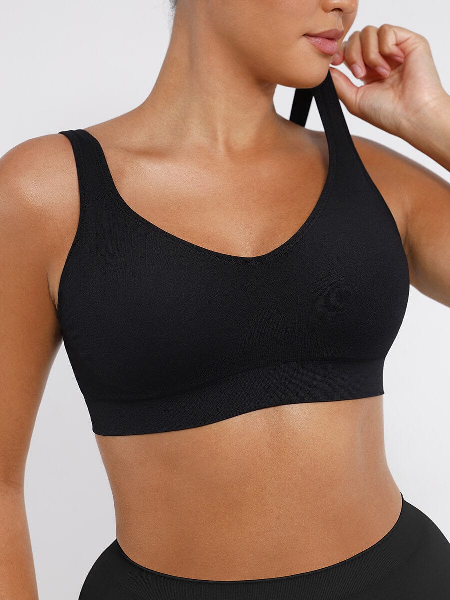 Wholesale Wireless Seamless Bust Support Wide Shoulder Straps Shapewear Bra